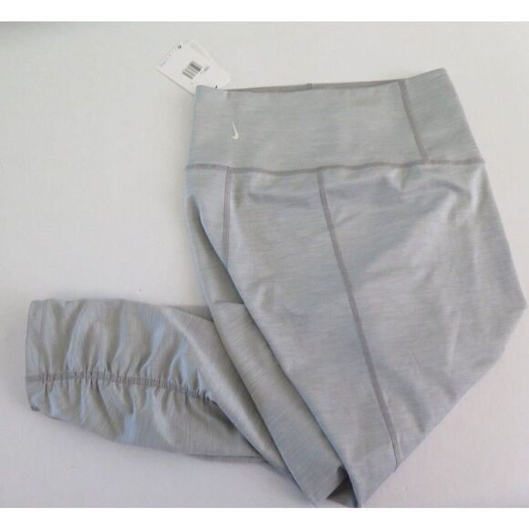Nike Yoga CU8607 073 Women's Plus Sz 2X Gray Ruched Calf Yoga 7/8 Tights - Picture 7 of 7